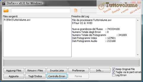 Riparare un file .avi corrotto. | TuttoVolume